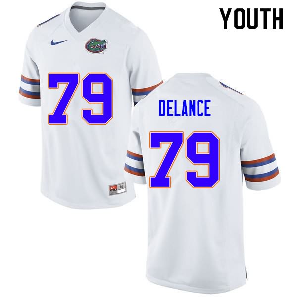 NCAA Florida Gators Jean DeLance Youth #79 Nike White Stitched Authentic College Football Jersey NCE2264GF